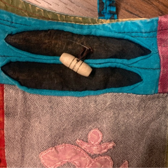 Boho tote with peace ☮️ sign, om symbol, other designs VINTAGE, no maker mark - Picture 5 of 11